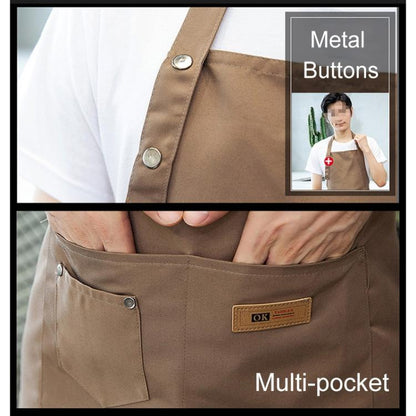Cotton Kitchen Apron | Waterproof Adjustable Bib Apron for Men & Women