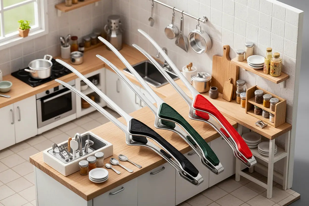 Miniature Stainless Steel Kitchen Tongs | 3 Colors